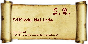 Sárdy Melinda névjegykártya